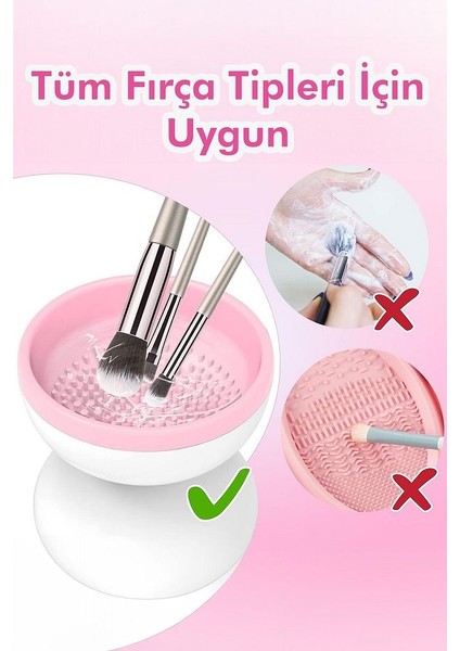 Otomatik Makyaj Fırça Yıkama Makinesi USB Şarjlı Pratik ve Hızlı Temizlik Tüm Tip Fırçalar Içindir fiyatları