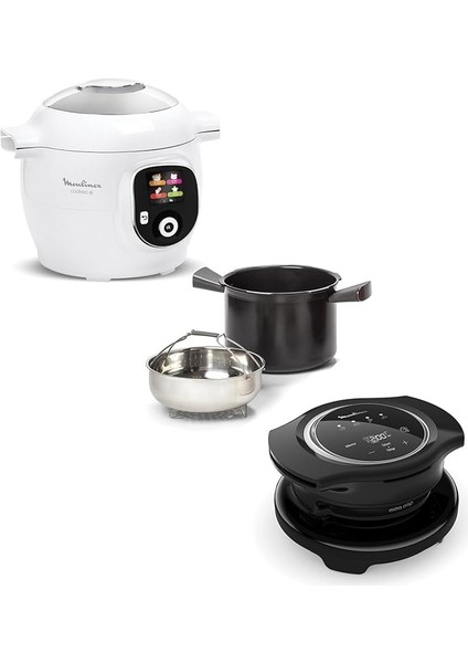 Cookeo+ 6l Akıllı Tencere Seti – 80 Tarifli Düdüklü Pişirme + Yağsız Kızartma, Fırın, Izgara ve Tatlı Için Extra Crisp Ünitesi, Dijital Ekranlı, Hızlı ve Sağlıklı Pişirme