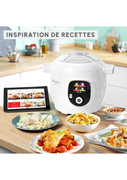 Cookeo+ 6l Akıllı Tencere Seti – 80 Tarifli Düdüklü Pişirme + Yağsız Kızartma, Fırın, Izgara ve Tatlı Için Extra Crisp Ünitesi, Dijital Ekranlı, Hızlı ve Sağlıklı Pişirme