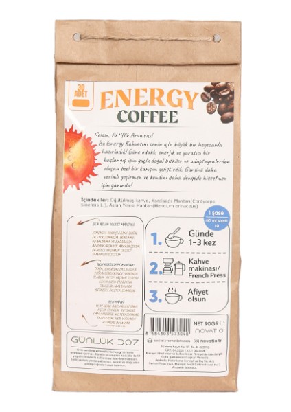 Günlük Doz Energy Coffee - Kordiseps & Aslan Yelesi Mantarlı Fonksiyonel Kahve | Zihin & Enerji fırsatları
