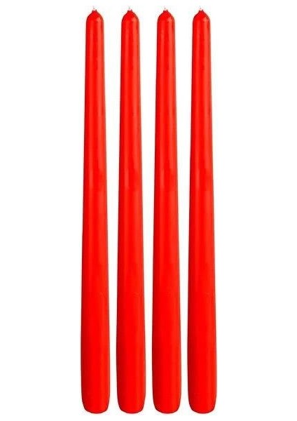 Konik Şamdan Mum Fener Mumu - Kırmızı - 24 Cm. - 4 Adetlik Paket fiyatları