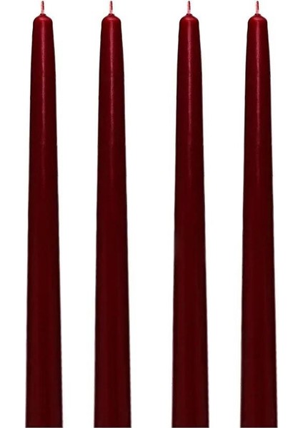 Bozkurt Konik Şamdan Mum Fener Mumu - Bordo - 24 Cm. - 4 Adetlik Paket modelleri