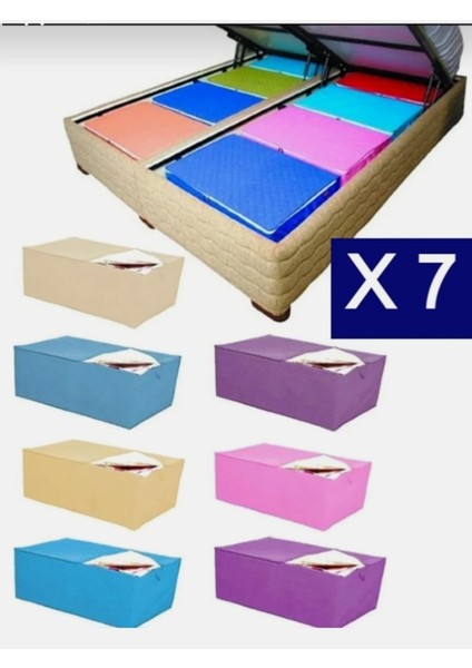 Aktarteks Nefes Alabilen Kumaş Home Kazak Hurcu 45 x 45 x 50 Ekstra Dayanıklı Çok Renkli 7ADET