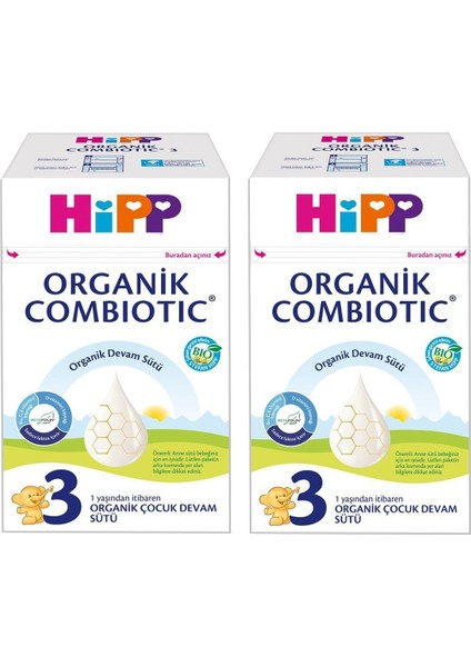 Organik Combiotic Bebek Sütü 600 GR X2 Adet 12-24 Ay İçin Gluten İçermez