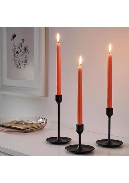 Bozkurt Konik Şamdan Mum Fener Mumu - Turuncu - 24 Cm. - 4 Adetlik Paket fiyatları