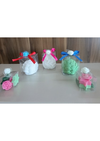 Uyuyan Melek Istiridye Yıldız ve Gül Görünümlü Kokulu Doğal Yapım Dekoratif 5li Mum fiyatları