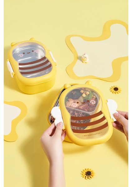 Sızdırmaz Kapaklı Taşınabilir Paslanmaz Çelik Bölmeli Yemek Kutusu Saklama Kabı fiyatları