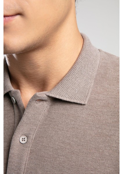 Newblend Erkek Polo Yaka Sweatshirt Koyu Bej fiyatları