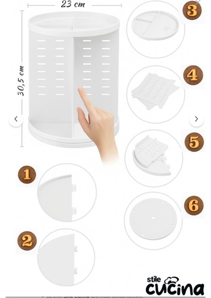 360 Derece Dönebilen Makyaj Organizeri Beyaz