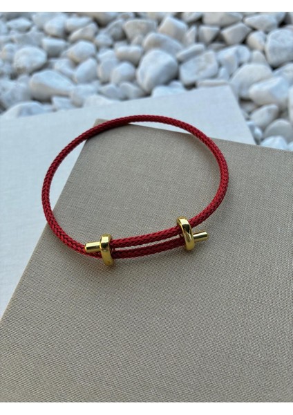 Ayarlanabilir Renkli Çelik Detaylı Örme İp Bileklik Kadınlar İçin Şık ve Rahat
