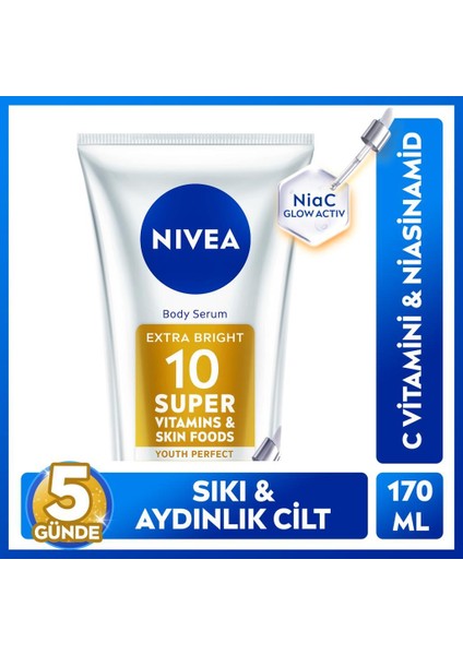 SUPER10 Serum Etkili Vücut Losyonu SPF15 170 Ml,5 Günde Aydınlatıcı,c Vitamini,niasinamid