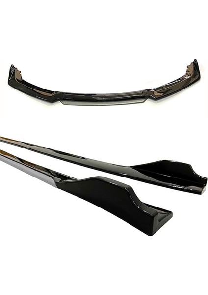 Peugeot 307 2001-2009 Gri Şeritli Renkli Ön Lip ve Yan Marşpiyel Seti fiyatları