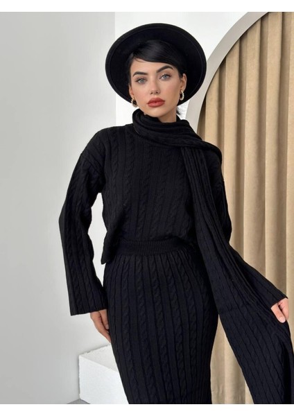 Saç Örgülü Atkılı Etekli 3 Lü Takım