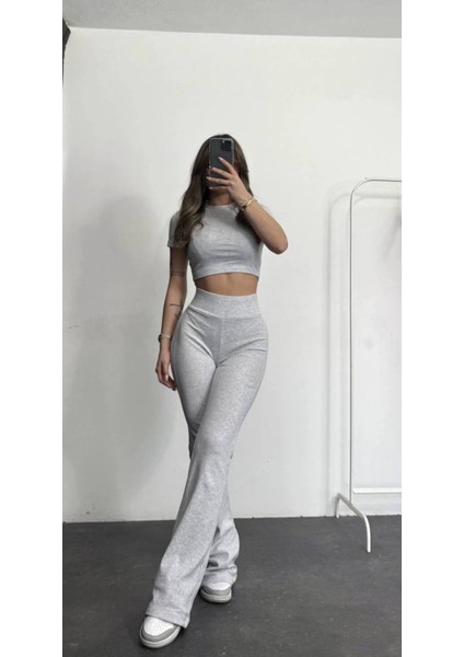 Crop Pantolon Ikili Takım