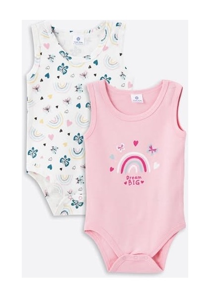 Kız Body 2’li Kelebek Desenli Kalın Askılı