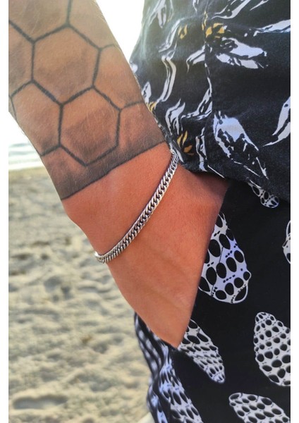 Küba Model 316L Paslanmaz Çelik Gümüş Renk Unisex Bileklik – Ayarsız, Şık ve Dayanıklı Tasarım indirimleri