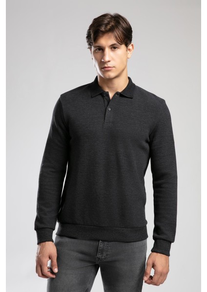 Newblend Erkek Polo Yaka Sweatshirt Antrasit fiyatları