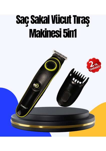 5 Başlıklı Çok Fonksiyonlu Saç Kesme ve Sakal Düzeltme Makinesi Erkek Bakım Aleti