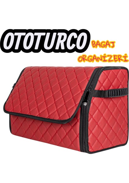 Bagaj Çantası,bagaj Organizeri,kapitoneli Ototurco Lüks Deri Çanta(Kırmızı)