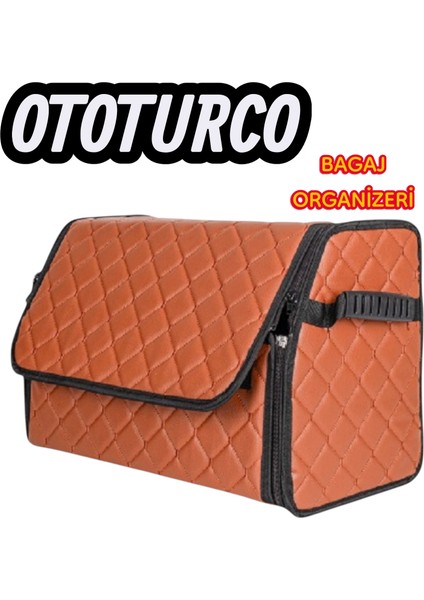 Bagaj Çantası,bagaj Organizeri,kapitoneli Ototurco Lüks Deri Çanta(Taba)