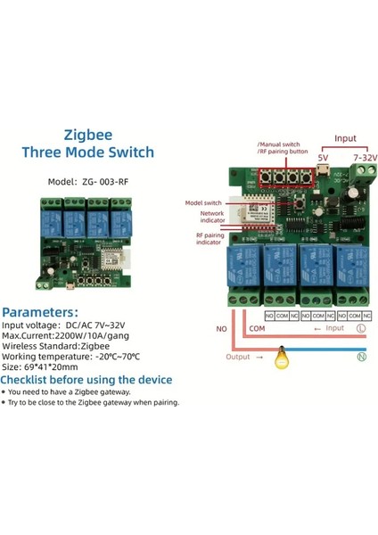 Tuya Zigbee Kuru Kontak ve Rf Özellikli Akıllı Anahtar Röle modelleri