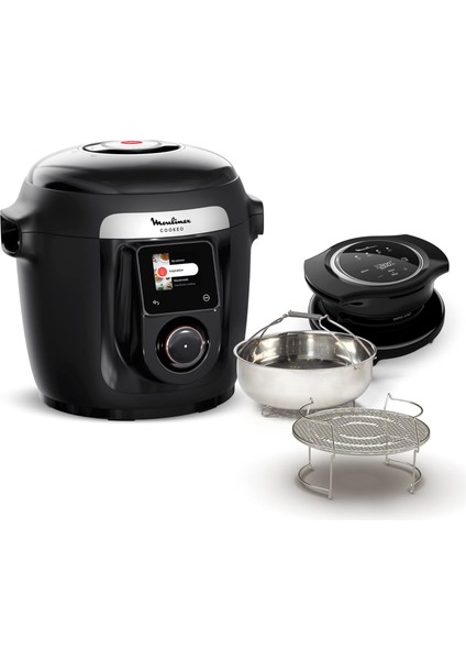 Cookeo Wi-Fi Akıllı Multicooker Seti, 10 Pişirme Modu ve Hızlı Basınçlı Pişirme Özelliği ile 100+ Tarif, Extra Crisp Yağsız Kızartma Aparatı ve Mymoulinex Uygulama Desteğiyle fırsatları