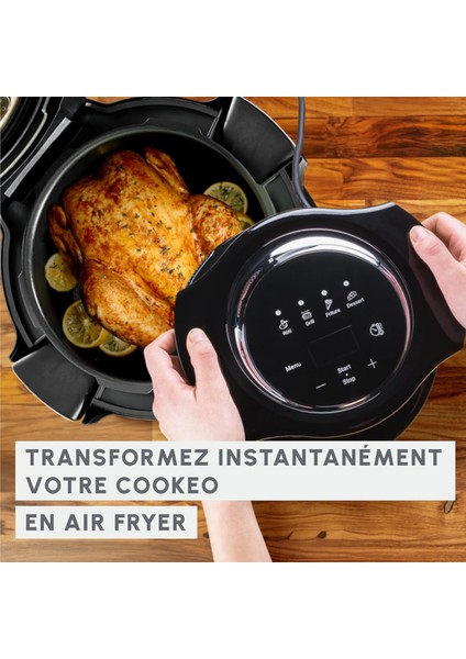Cookeo Wi-Fi Akıllı Multicooker Seti, 10 Pişirme Modu ve Hızlı Basınçlı Pişirme Özelliği ile 100+ Tarif, Extra Crisp Yağsız Kızartma Aparatı ve Mymoulinex Uygulama Desteğiyle