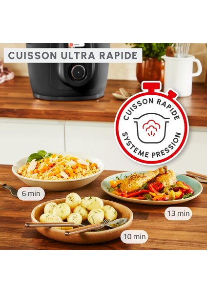 Cookeo Wi-Fi Akıllı Multicooker Seti, 10 Pişirme Modu ve Hızlı Basınçlı Pişirme Özelliği ile 100+ Tarif, Extra Crisp Yağsız Kızartma Aparatı ve Mymoulinex Uygulama Desteğiyle