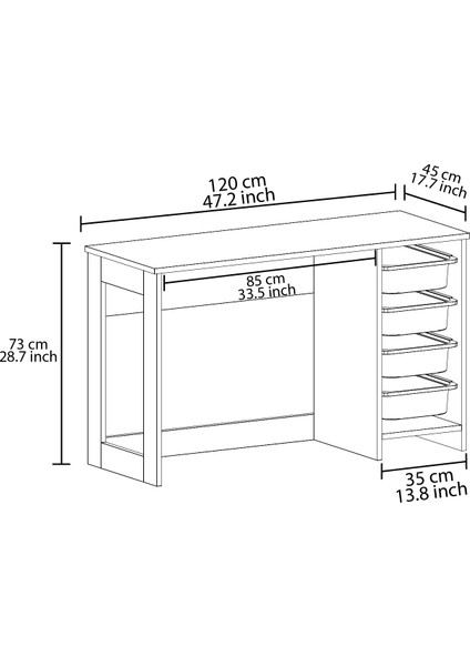 Hero Modern Çalışma Masası - 120 cm - Gri indirimleri