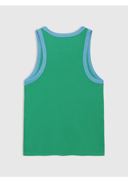 Kadın Yeşil Gap Logo Fitilli Halter Yaka Atlet modelleri