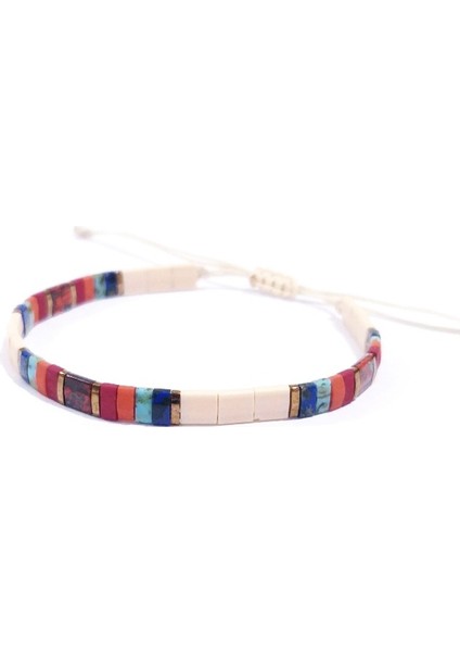 Krem Rengi Turuncu Kırmızı Turkuaz Rengi Lacivert Miyuki Tila Bileklik fiyatları