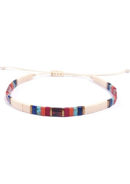 Krem Rengi Turuncu Kırmızı Turkuaz Rengi Lacivert Miyuki Tila Bileklik indirimleri