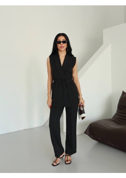 Kuşaklı Yelekli Ikili Blazer Takım fırsatları