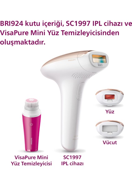 BRI924/00 Lumea Lazer Epilasyon Ipl Tüy Alma Cihazı,çanta ve Yüz Temizleme Cihazı Hediyeli fiyatları