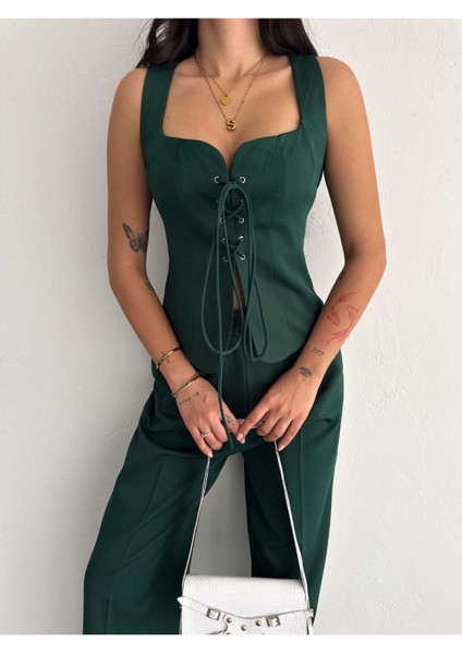 Yelek Pantolon Takım Ön Bağlama Premıum Kumaş indirimleri