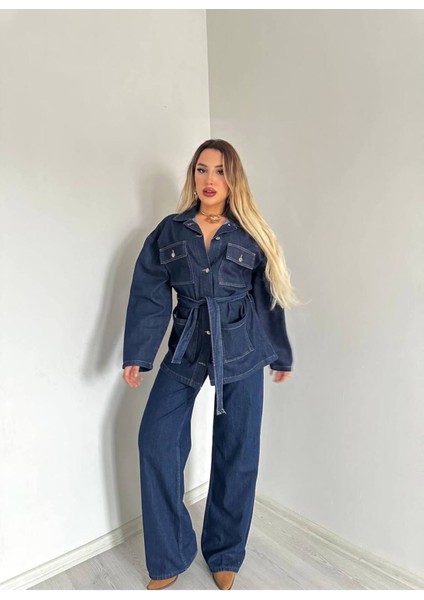 Kuşaklı Denim Takım fırsatları