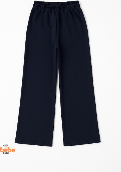 Kız Çocuk Cepli Mevsimlik Eşofman Pantolon Çift Yan Şeritli,lastikli Bel,spor, Günlük Rahat Pantolon