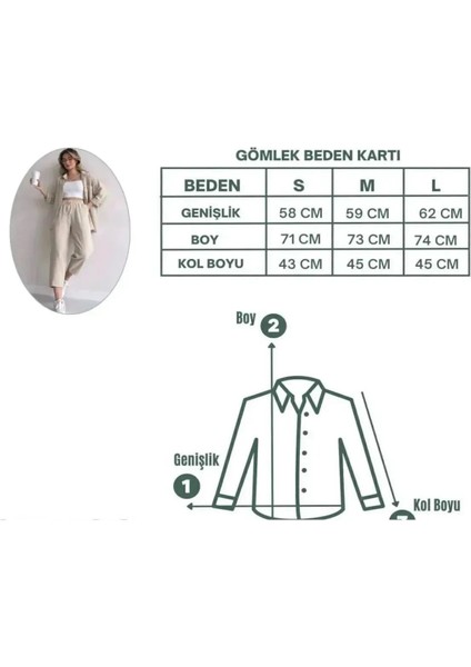 Kadın Mavi Ikili Keten Gömlek Pantolon Alt Üst Takım fırsatları