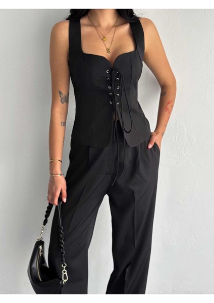 Yelek Pantolon Takım Ön Bağlama Premıum Kumaş fiyatları