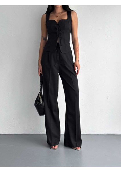 Yelek Pantolon Takım Ön Bağlama Premıum Kumaş fırsatları