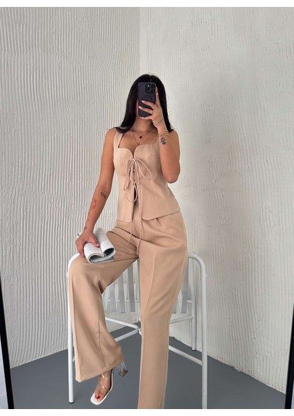 Yelek Pantolon Takım Ön Bağlama Premıum Kumaş fiyatları