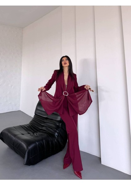 Şal Detay Ikili Blazer Ceket Takım fırsatları