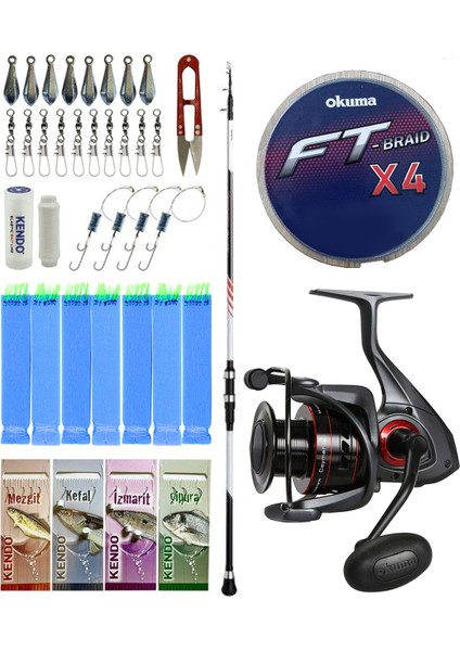 Tekne Olta Seti Shimano Kamış Vengeance Ax Boat Tele 1,80M 150G 3pc&okuma Ceymar C-8000A 7+1bb Olta Makinesi