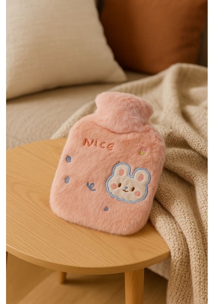 Sevimli Küçük Hayvanlar Sıcak Su Torbaları 800ML Pembe