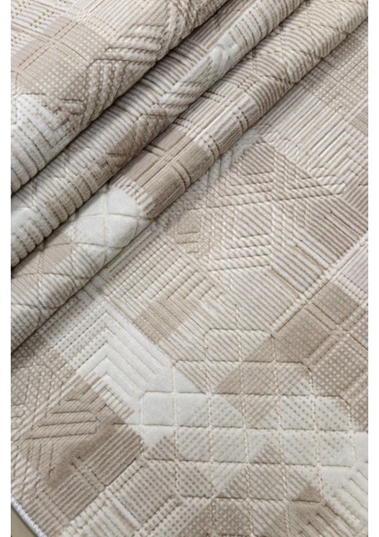 Aksu Jayla Bej Kaymaz Tabanlı Kesme Kabartmalı Salon Koridor Mutfak Halı fiyatları