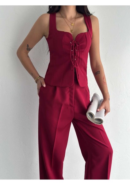 Yelek Pantolon Takım Ön Bağlama Premıum Kumaş modelleri