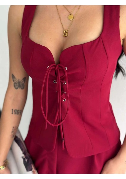 Yelek Pantolon Takım Ön Bağlama Premıum Kumaş indirimleri