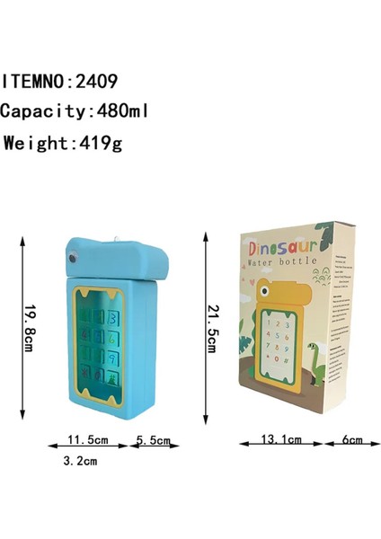Dinozor Tasarımlı Suluk 480 ml Bpa Içermez Suluk Çocuk Okul Su Şişesi Taşınabilir Matara Yeşil fiyatları