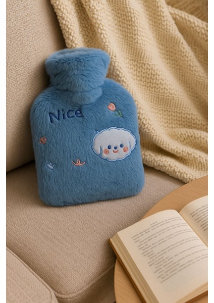 Sevimli Küçük Hayvanlar Sıcak Su Torbaları 800ML Mavi