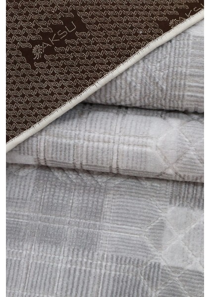 Aksu Jayla Gri Kaymaz Tabanlı Kesme Kabartmalı Salon Koridor Mutfak Halı modelleri